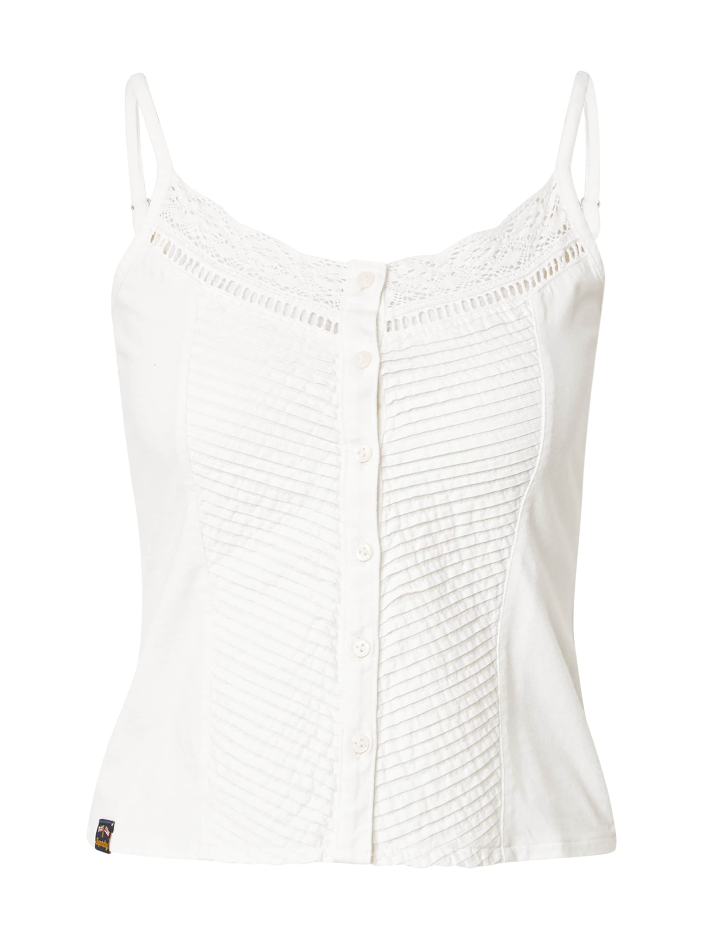 Superdry Topp, värv valge: eest vaates