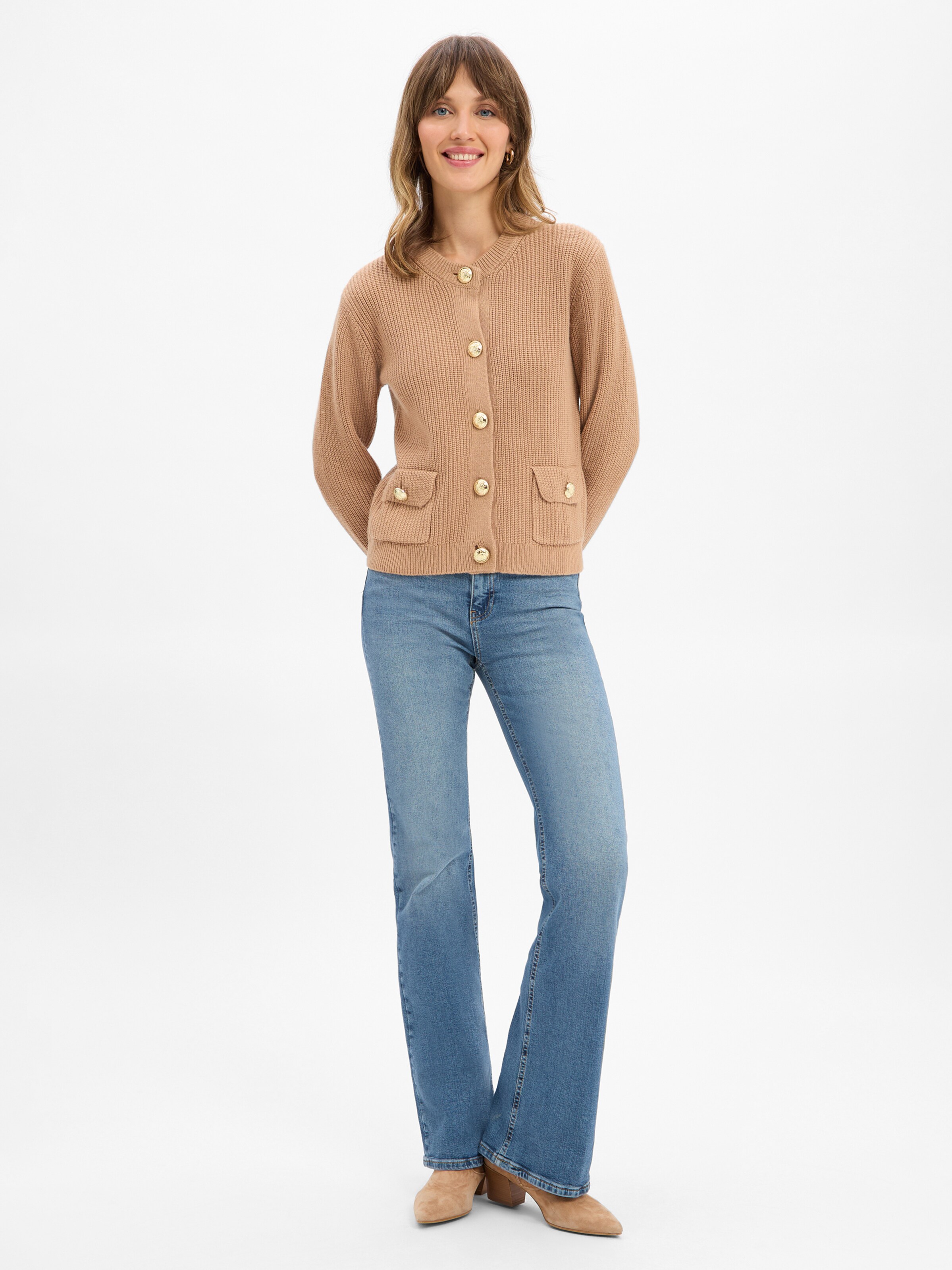 JOOP! Knit cardigan 'Kimberly' in Beige