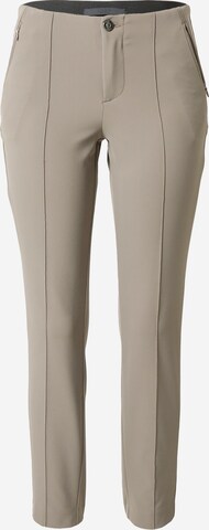 MAC Slim fit Pleated Pants 'ANNA' in Grey: front