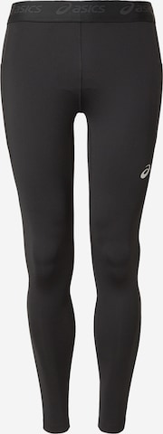 juoda ASICS Siauras Sportinės kelnės 'ROAD': priekis