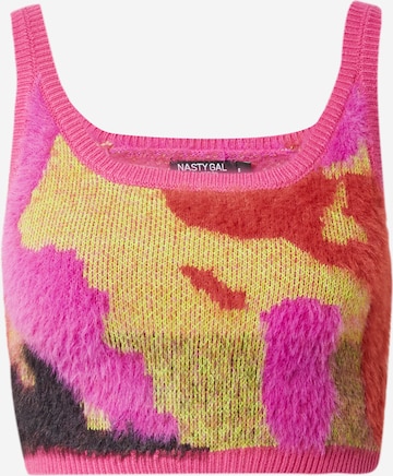 Nasty Gal Knitted Top in Pink: front