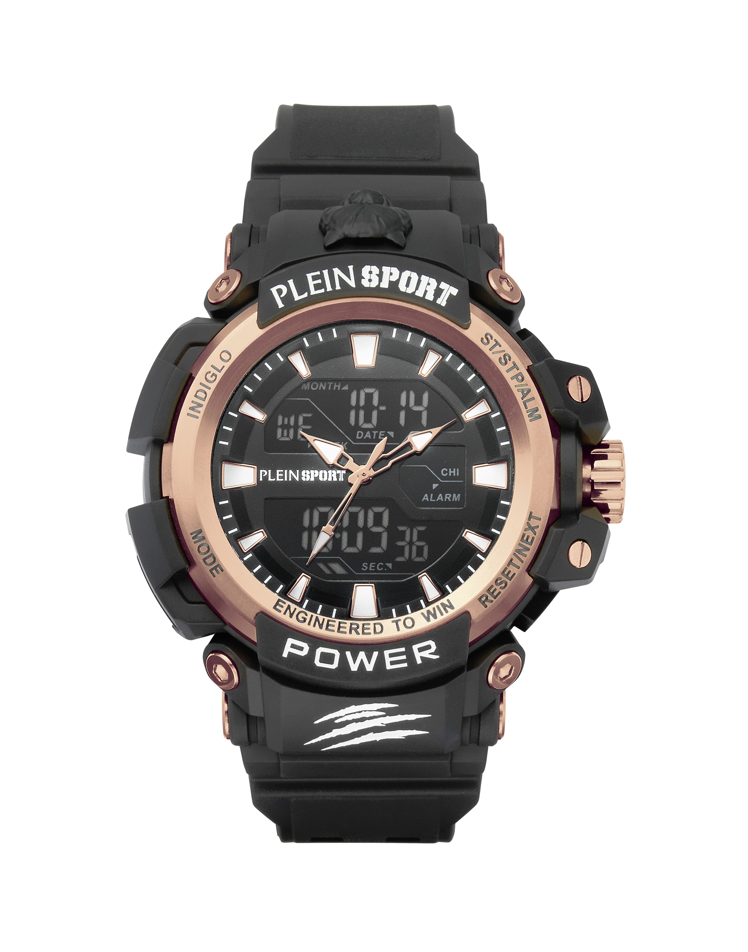 Plein Sport - Relógios analógicos 'Combat Power' em preto: frente