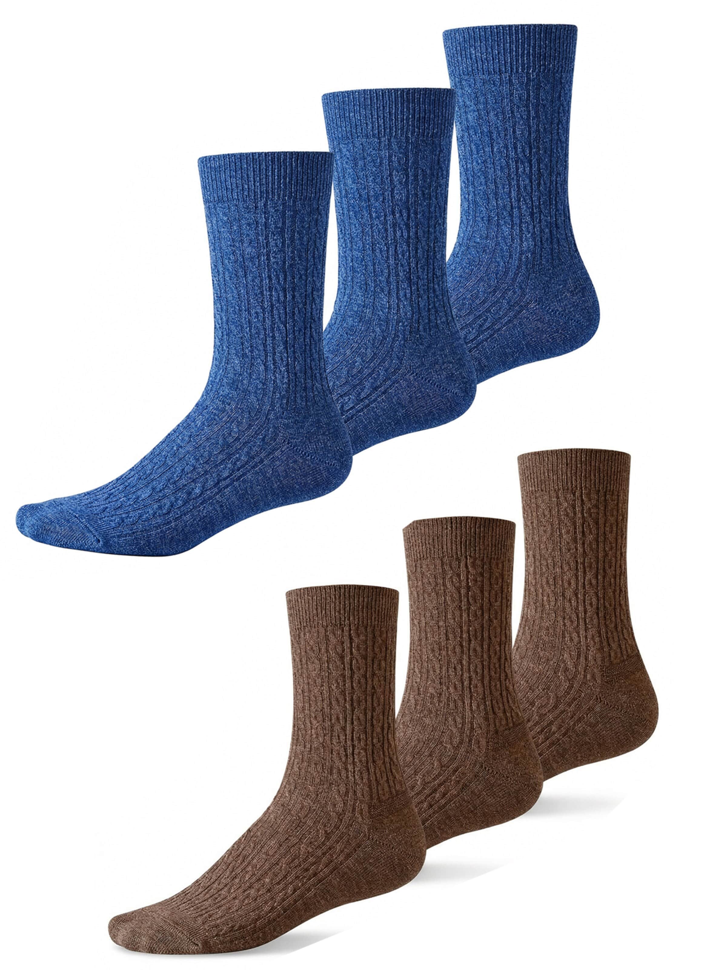 Millo Socks 'Cosy Twist Mix' in Brown: front