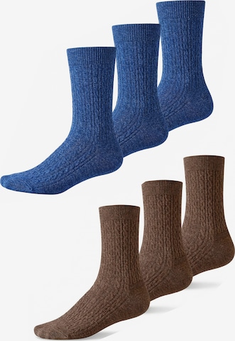 Millo Socks 'Cosy Twist Mix' in Brown: front