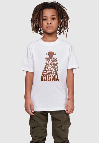 ABSOLUTE CULT T-Shirt 'Willy Wonka - Chocolate Waterfall' in Weiß: predná strana