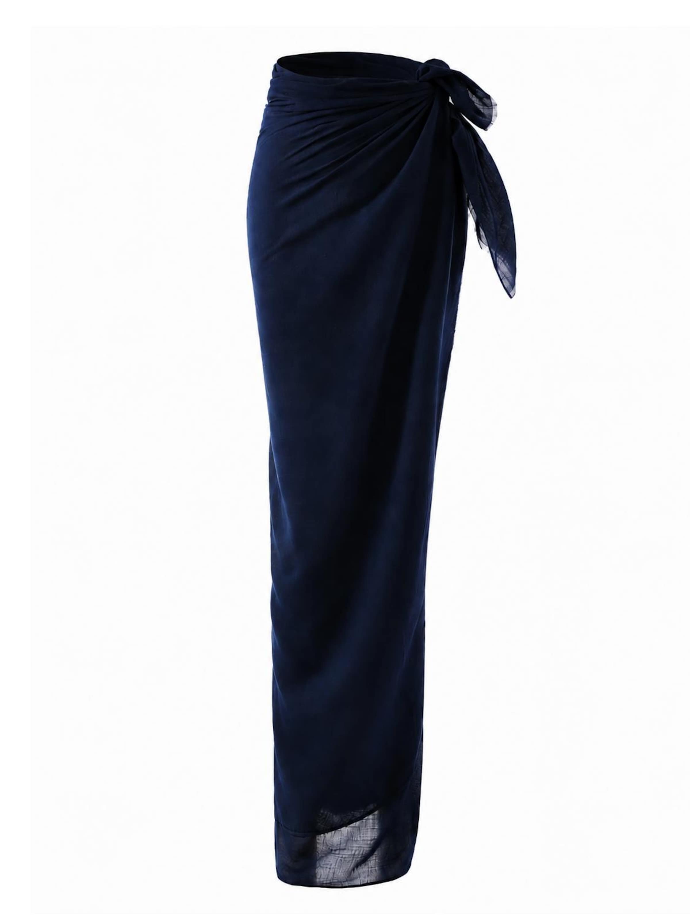 Serviette de plage 'Pareo sarong viscose' Emilie collection en bleu : devant