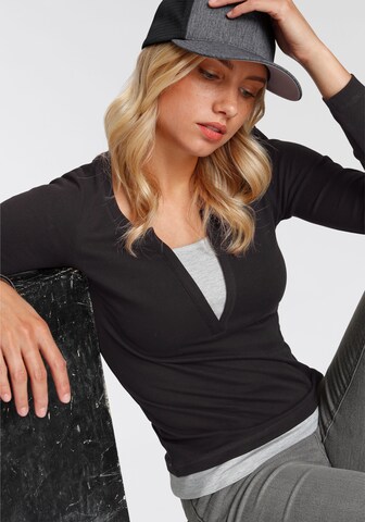 FLASHLIGHTS Langarmshirt in Schwarz