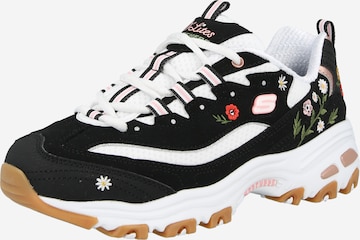 SKECHERS Matalavartiset tennarit 'D LITES-SPRING BLOOM' värissä musta: etupuoli