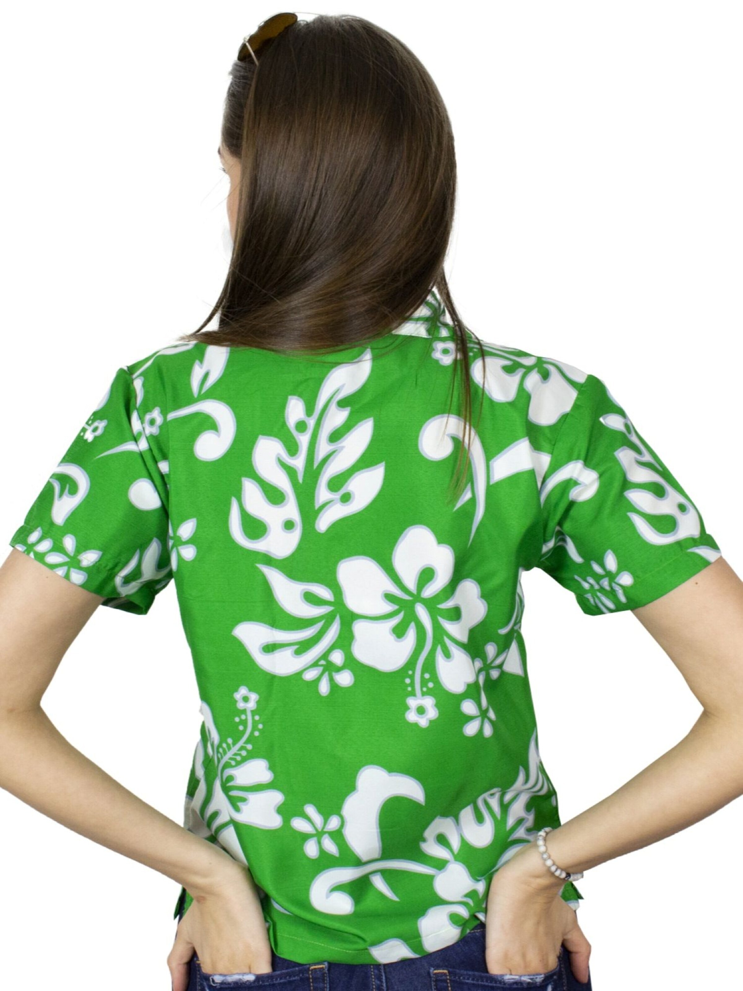 Camicia da donna 'Hibiscus' di King Kameha in verde
