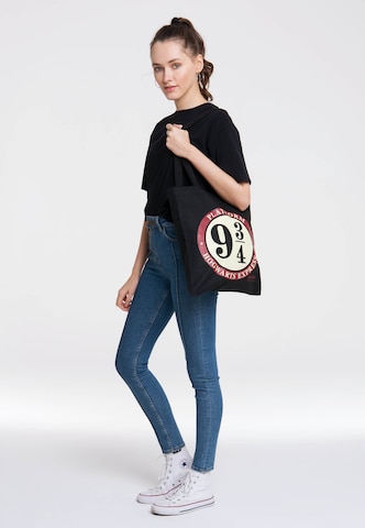 LOGOSHIRT Baumwolltasche 'Harry Potter - Platform 9 3/4' in Schwarz