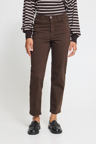 ICHI regular Jeans 'ZIGGY' i brun: forside