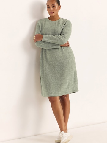 Cellbes of Sweden Gebreide jurk in Groen: voorkant