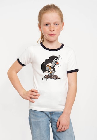 LOGOSHIRT Shirt 'Der kleine Maulwurf' in White: front