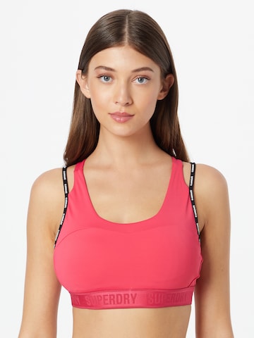 Superdry - Bustier Sujetador deportivo en rosa: frente