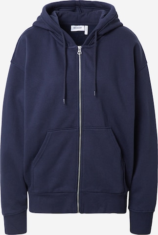 WEEKDAY Zip-Up Hoodie 'Alisa' in Blue: front