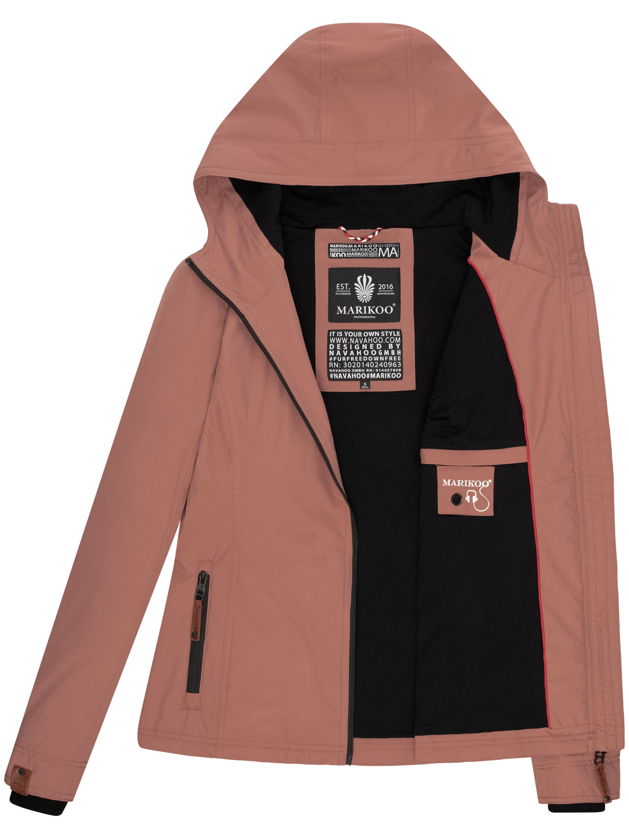 MARIKOO Välikausitakki 'Brombeere' värissä ruskea