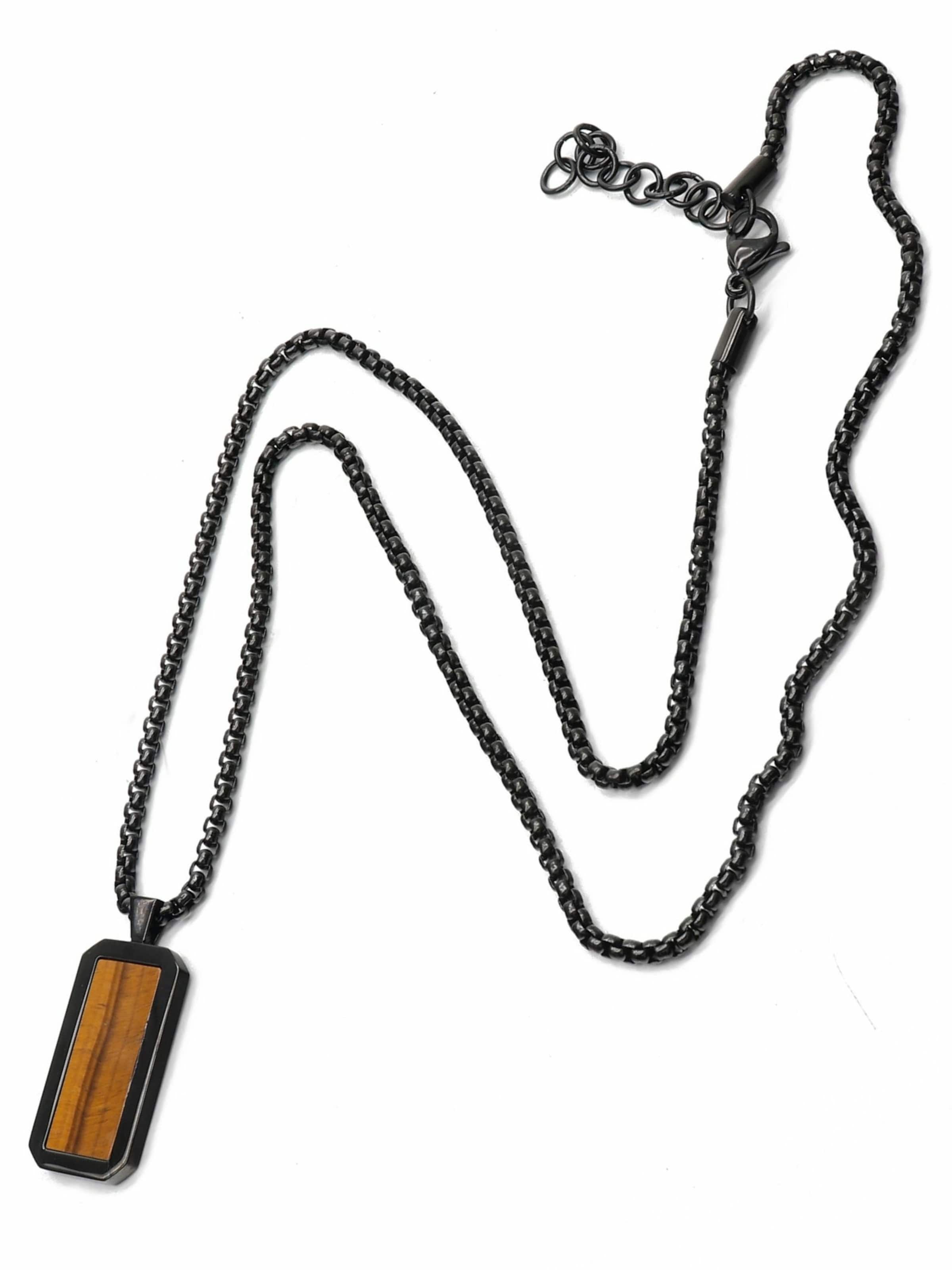 Chaîne 'Rectangle Pendant' GT Collection en marron