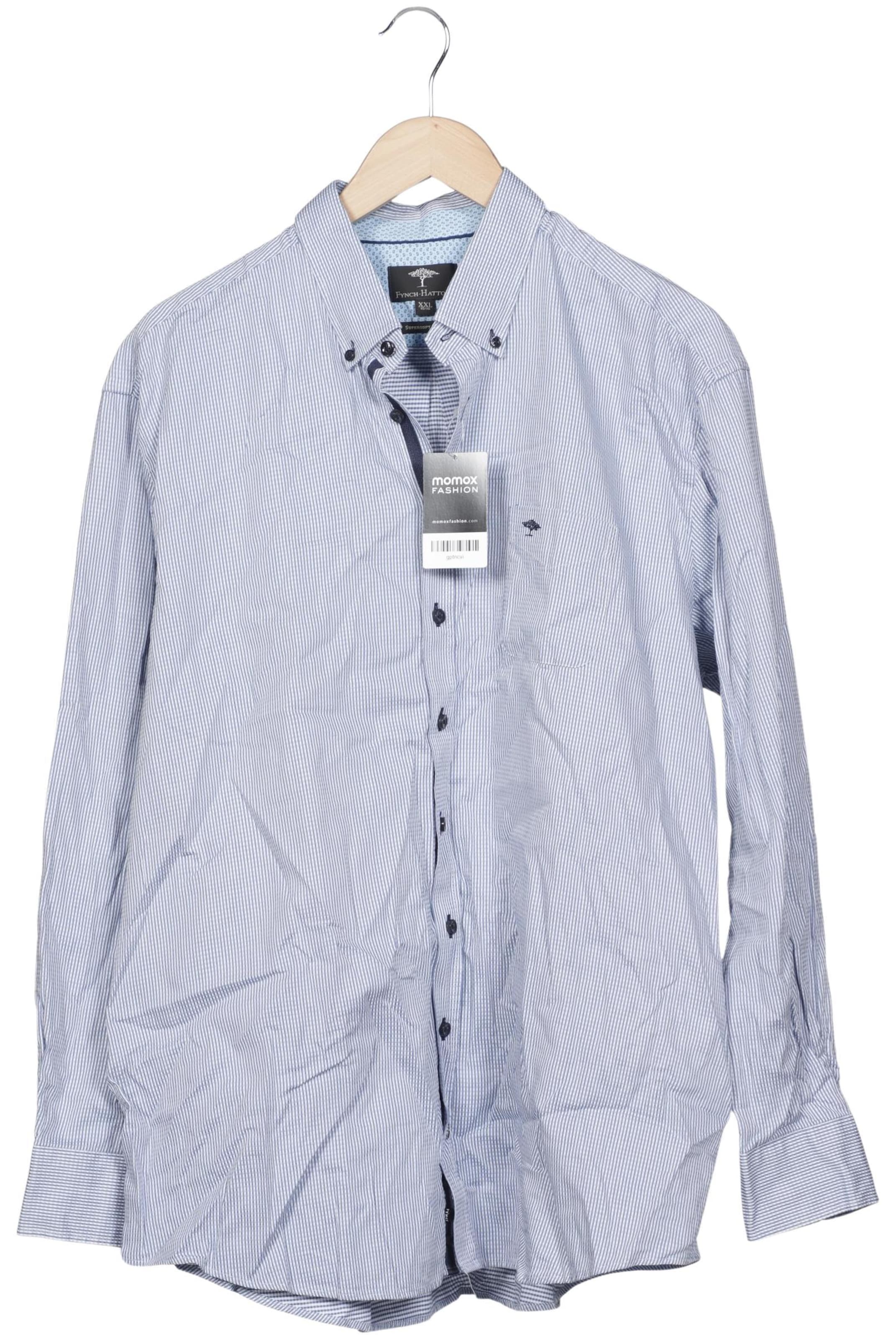 FYNCH-HATTON Button Up Shirt in XXL in Blue: front