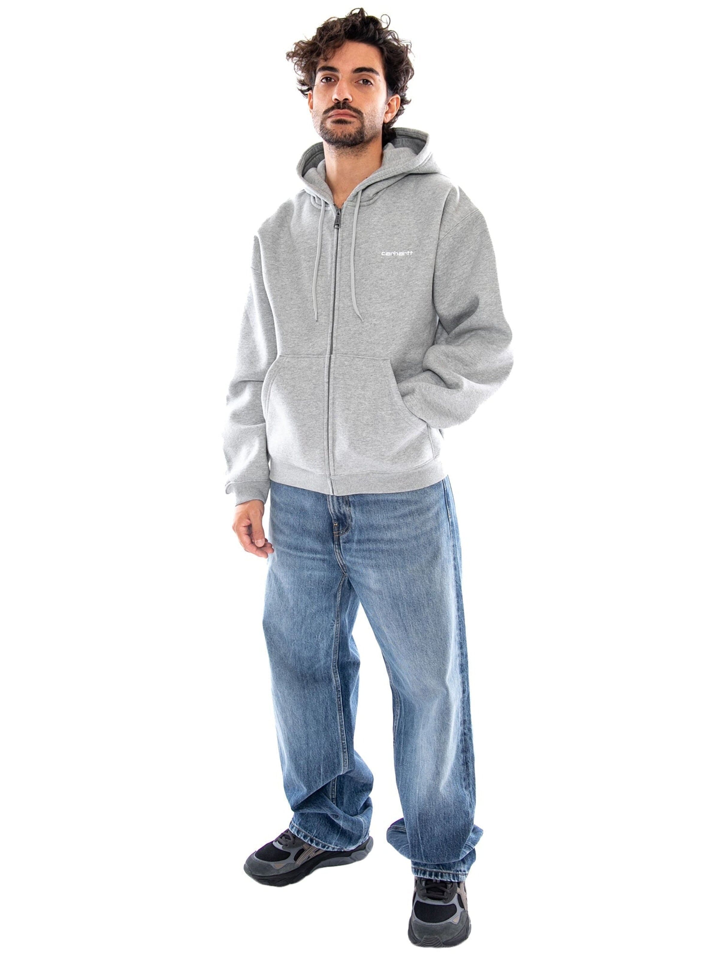 Felpa 'HOODED EBBERT JACKET GREY HEATHER / WHITE' di Carhartt WIP in grigio
