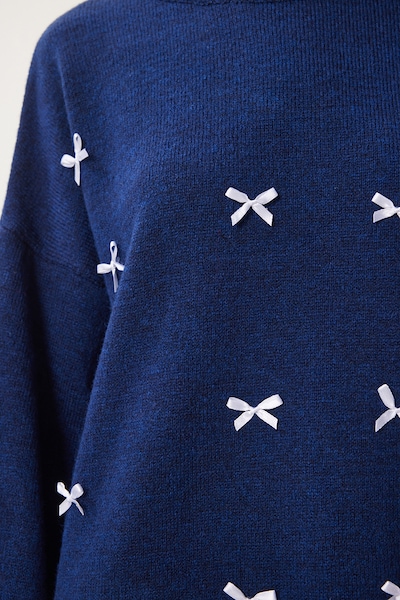 Happiness İstanbul Pull-over en indigo / blanc, Vue avec produit
