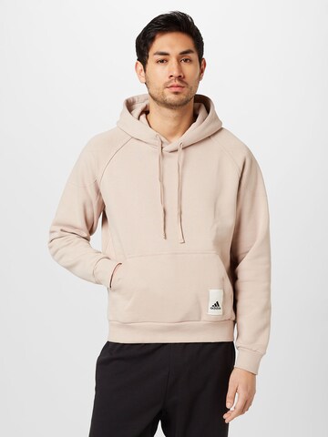 ADIDAS SPORTSWEAR Athletic Sweatshirt 'Lounge Fleece' in Brown: front