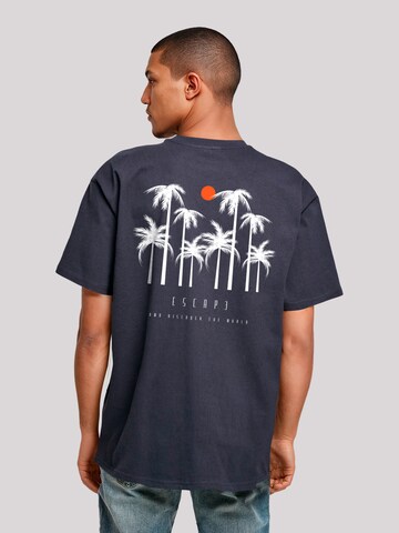 T-Shirt 'Escape Discover the World Palm Trees White' F4NT4STIC en bleu