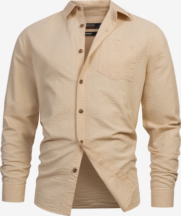 INDICODE JEANS Hemd 'Caix' in Beige: Vorderseite