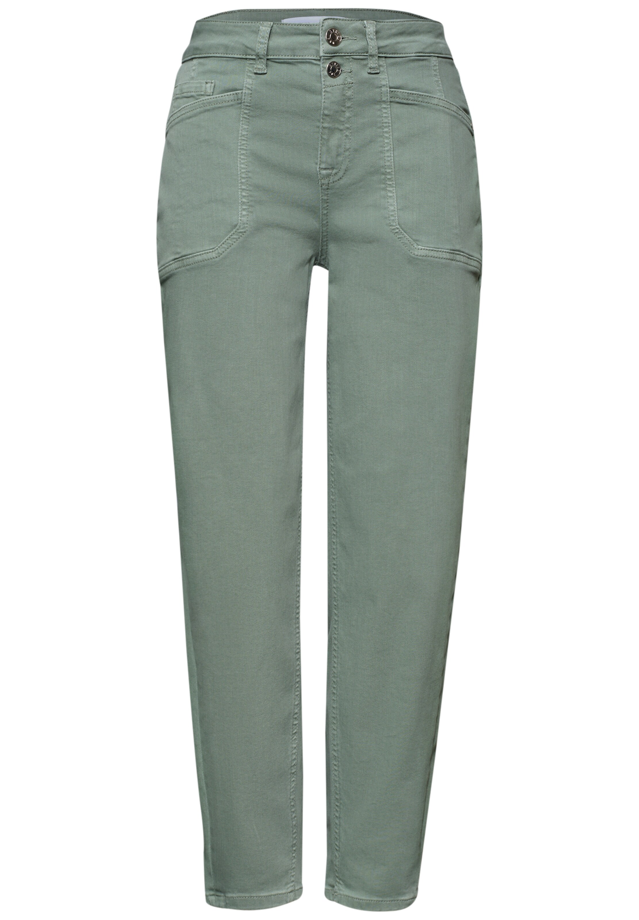 STREET ONE Loosefit Jeans in Grün: Vorderseite