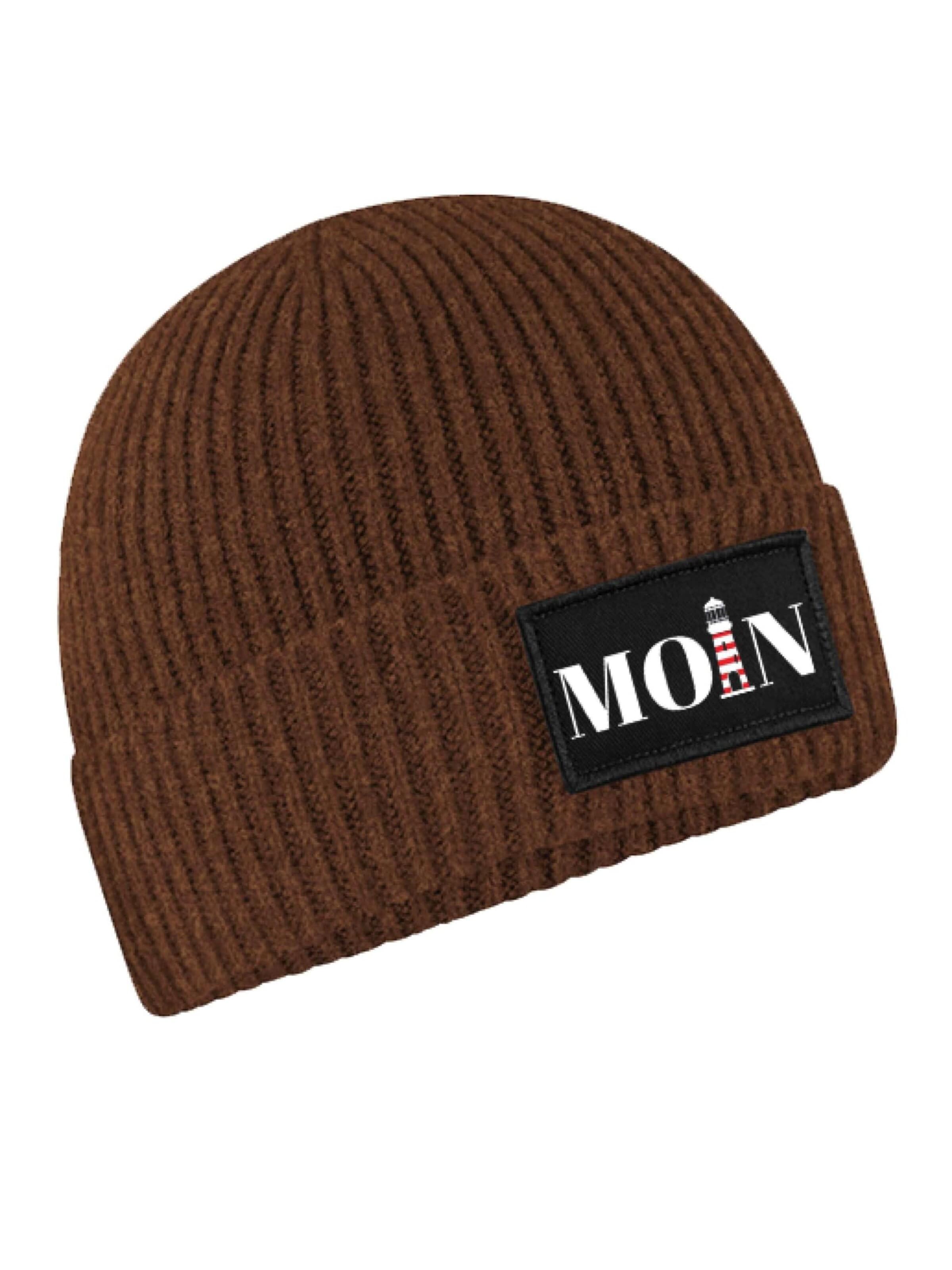 Youth Designz Beanie 'Moin Leuchtturm' in Brown