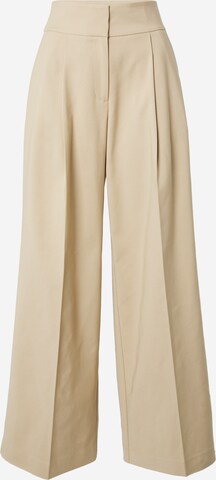 2NDDAY Wide leg Pleat-Front Pants 'Maverick' in Beige: front