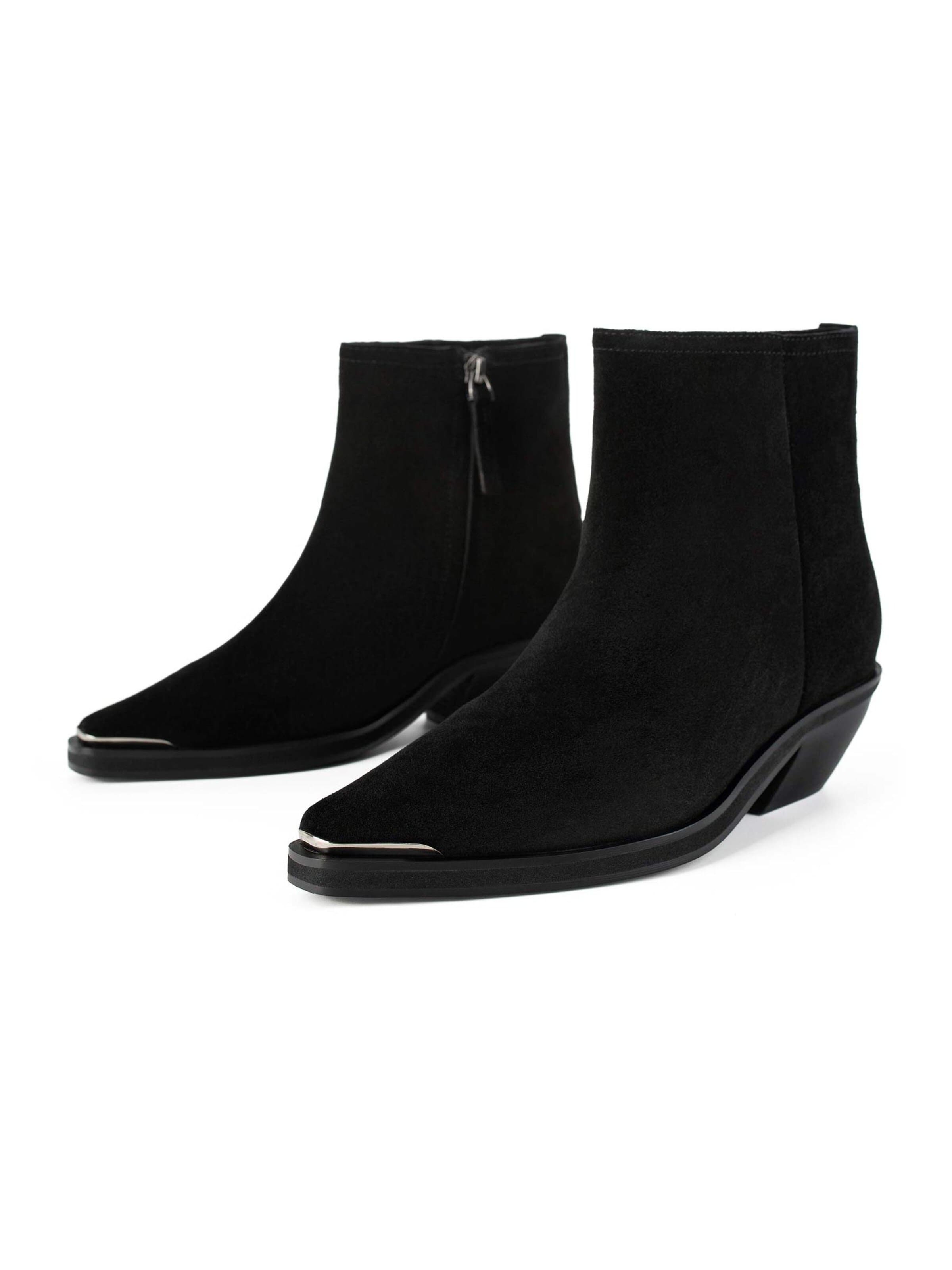 L37 HANDMADE SHOESGležnjače 'EVENT HORIZON' - crna boja: prednji dio