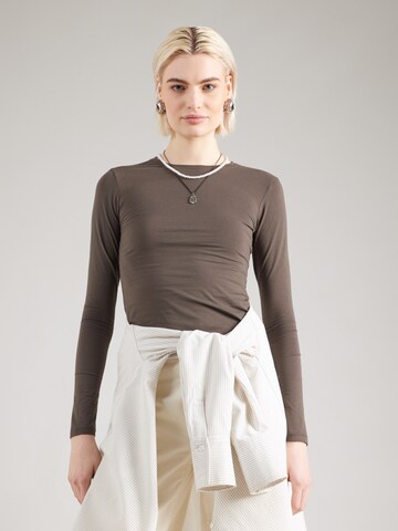 WEEKDAY Majica | rjava barva: sprednja stran