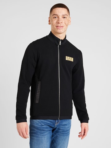 EA7 Emporio Armani Sweatjacka i svart: framsida