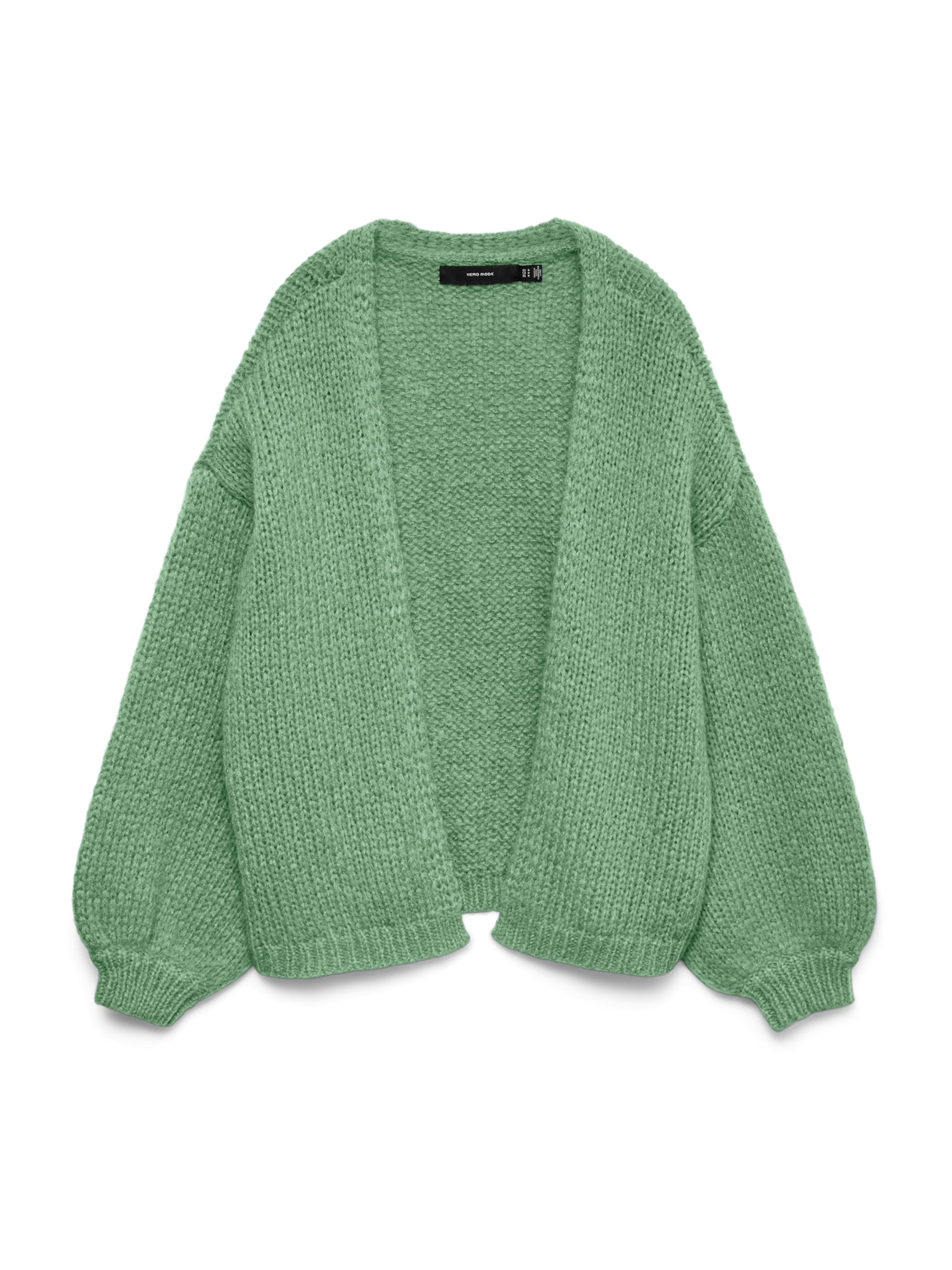 VERO MODA Knit Cardigan 'VMMAYBE' in Green: front