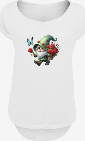 T-shirt 'Gnom Frühling Blumen Schmetterling' F4NT4STIC en blanc : devant