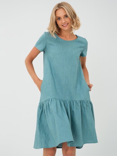 LeMuse Dress Mekko 'BLOSSOM' koossa 34 värissä petrooli, Tuotenäkymä
