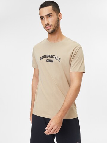 T-Shirt AÉROPOSTALE en beige : devant