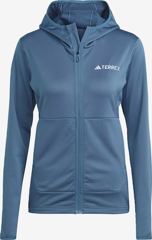 ADIDAS TERREX Athletic Fleece Jacket 'Xperior' in Blue: front