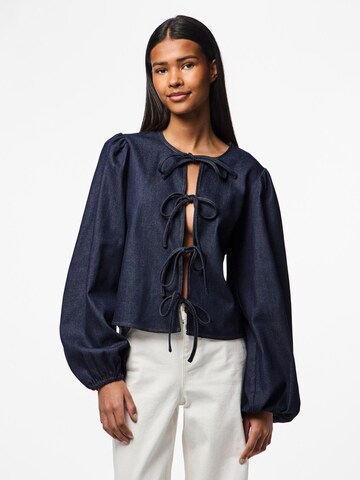 PIECES Bluse 'Asta' i blå: forside
