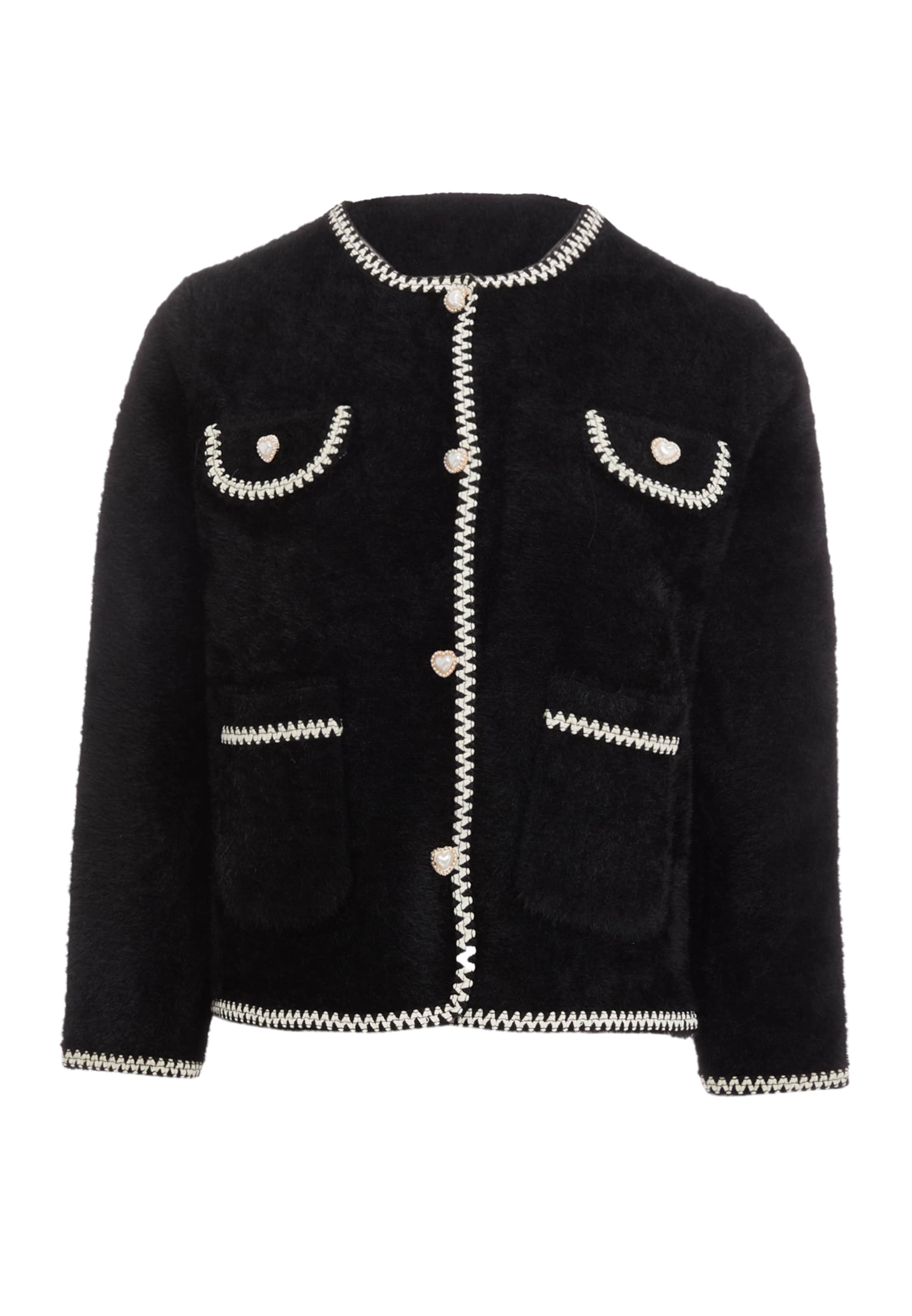 CARNEA Knit cardigan in Black: front