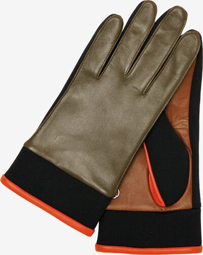 KESSLER Handschuhe 'Stella' in cognac / khaki / orange / schwarz, Produktansicht