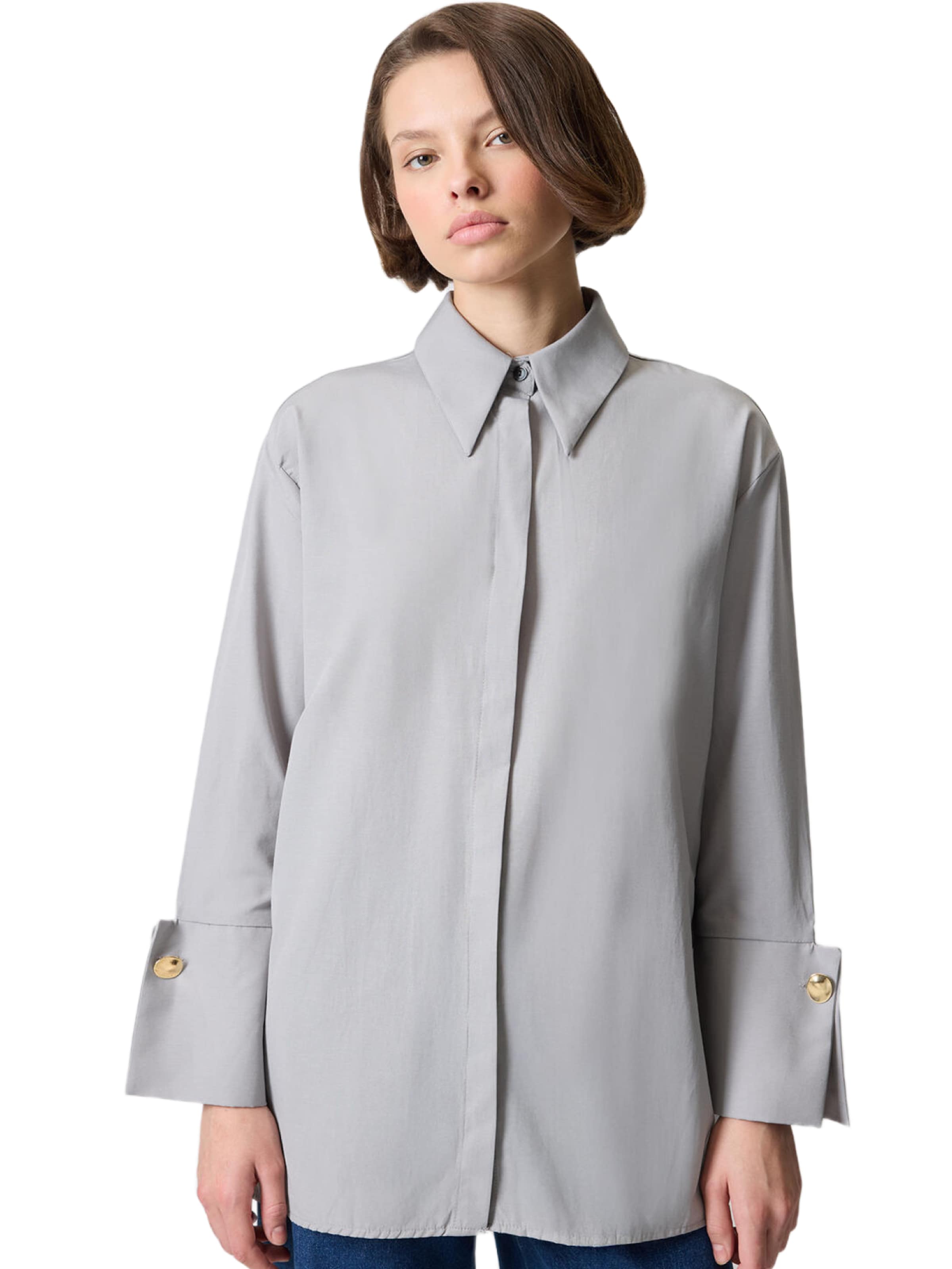 Touche Prive Blouse in Grijs: voorkant