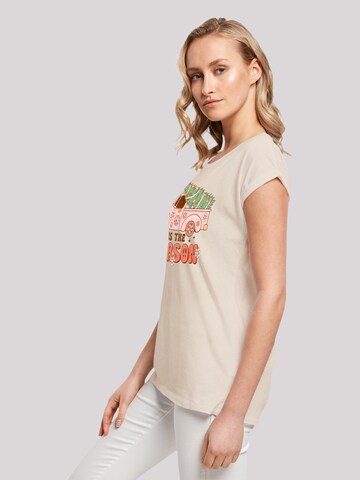 T-shirt 'Tis The Season Christmas' F4NT4STIC en beige