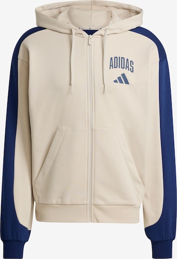 S dydžio Sportinis džemperis 'COLLEGIATE' iš ADIDAS SPORTSWEAR, spalva – kremo / tamsiai mėlyna, Prekių apžvalga