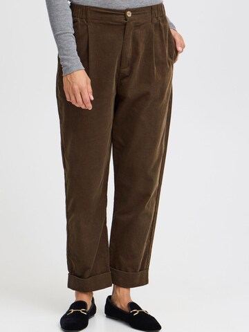 Fransa Loosefit Chinohose 'CORY' in Braun: Vorderseite