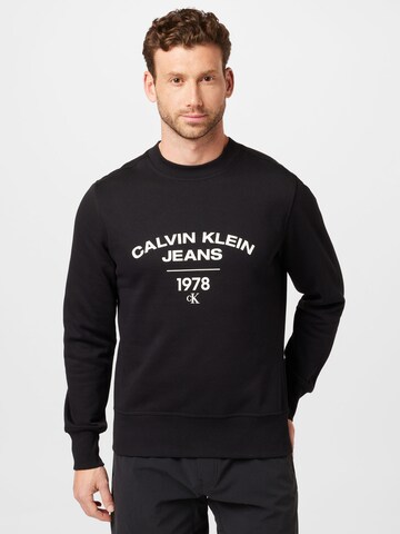 Calvin Klein Jeans Sweatshirt in Schwarz: predná strana