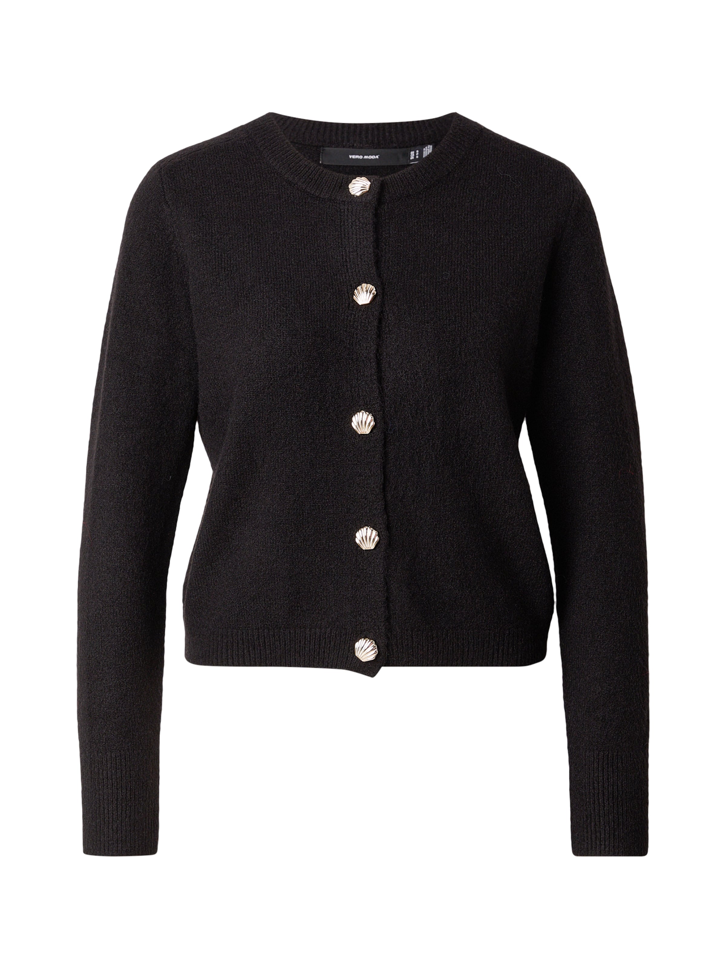 VERO MODA Πλεκτή ζακέτα 'VMFIONA' σε μαύρο: μπροστά