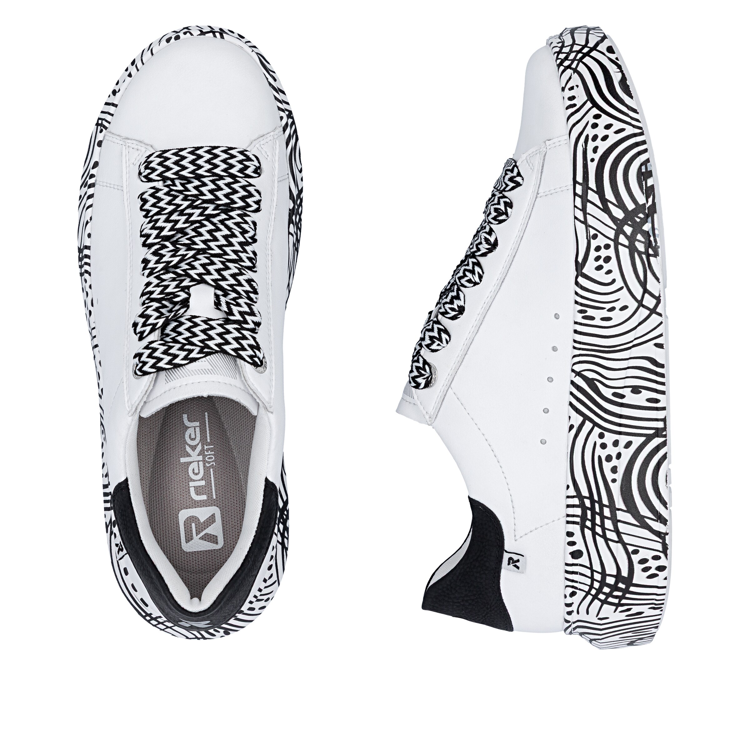 Baskets basses 'W1201' Rieker Sport en blanc