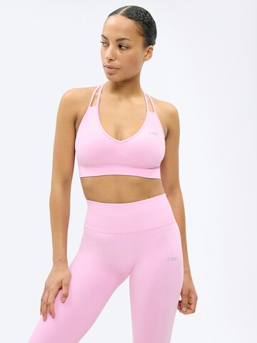ICANIWILL Bustier Športni nederček 'Define Seamless' | roza barva: sprednja stran