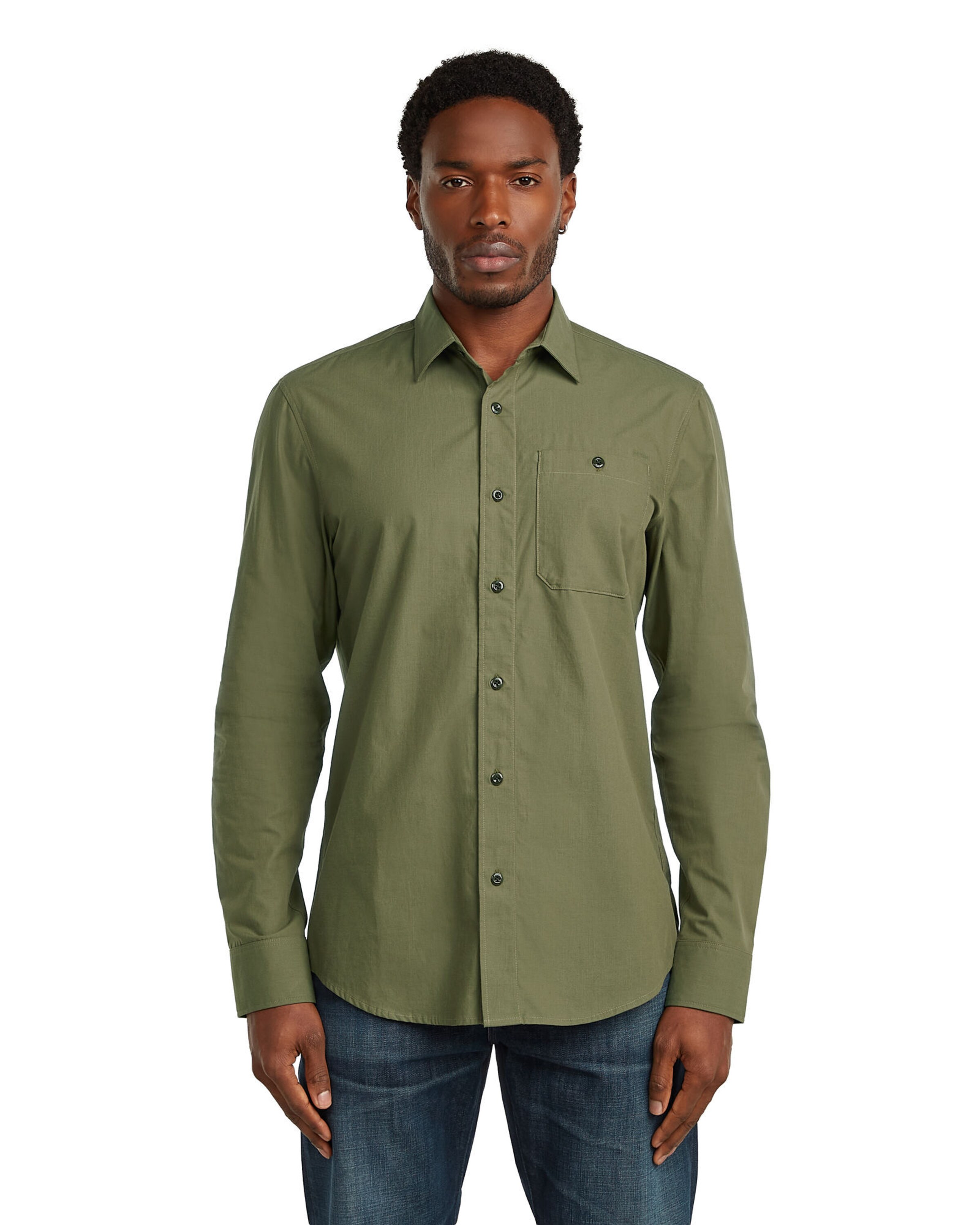 G-STAR Slim fit Overhemd 'Bristum 2.0 Slim Shirt' in Groen: voorkant